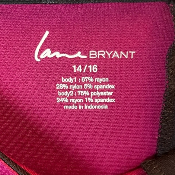 Lane Bryant 3/4 sleeve mixed print ponte top 14/16 - Picture 2 of 3